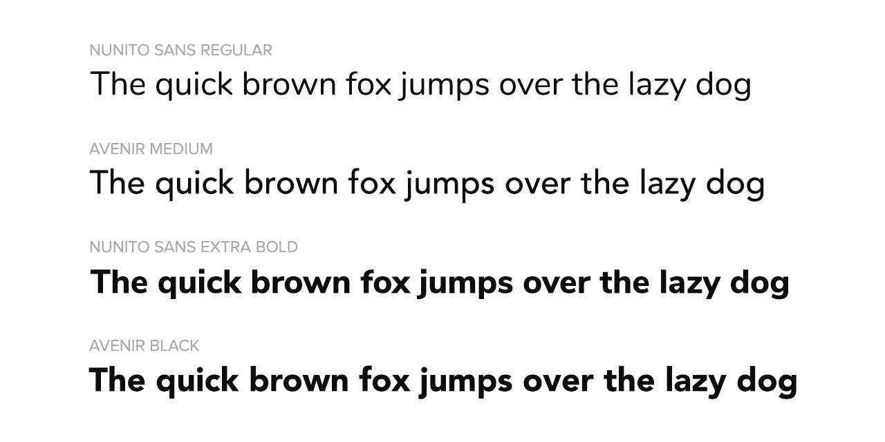 Nunito Sans Comparison with Avenir
