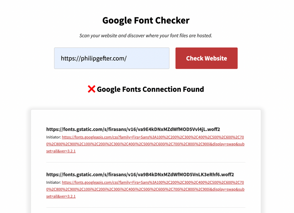Google Font Checker Tool